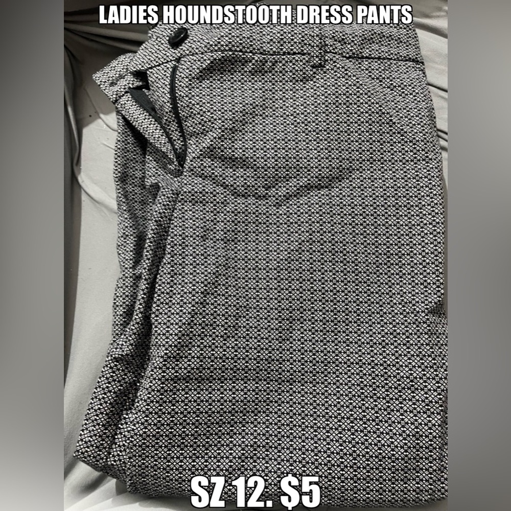 Ladies Houndstooth Pants Sz 12